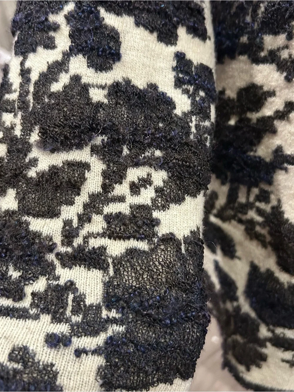 Tory Burch Floral Mohair Jacquard Blend Sweater Quiet Luxury Size M